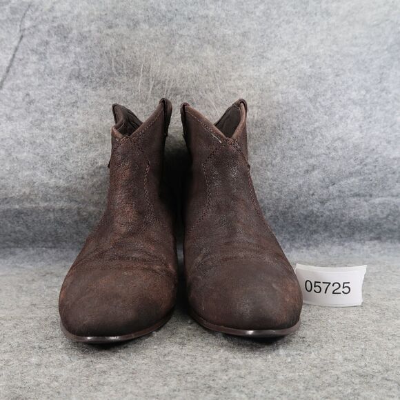 Ash Shoes Womens 40 Bootie Classic Leather Block Heel Pull On Jalouse Distressed - Picture 2 of 14